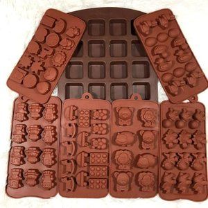 Set of 7 Silicon Candy Chocolate Soap Molds